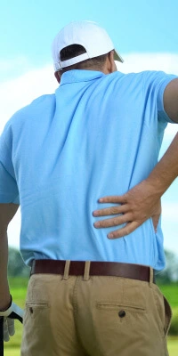 Golfer with back pain
